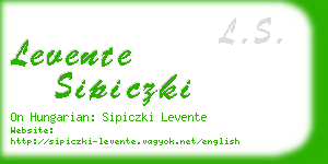 levente sipiczki business card